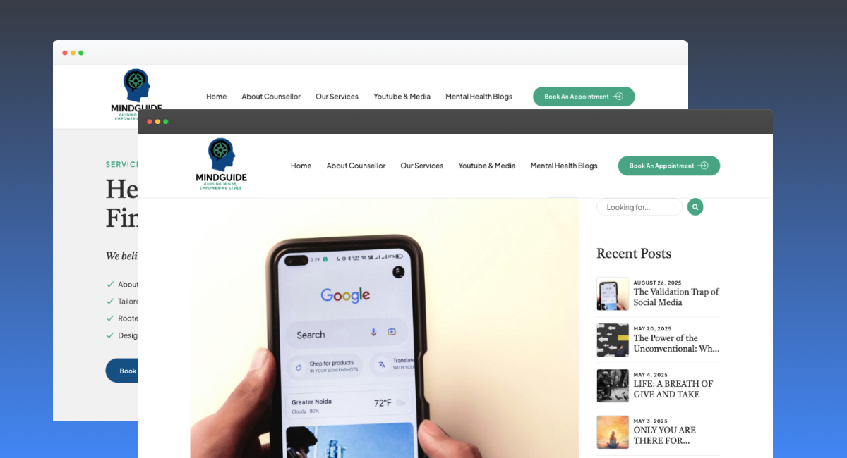 MindGuideHub Website UI/UX Design By Stintlief Technologies