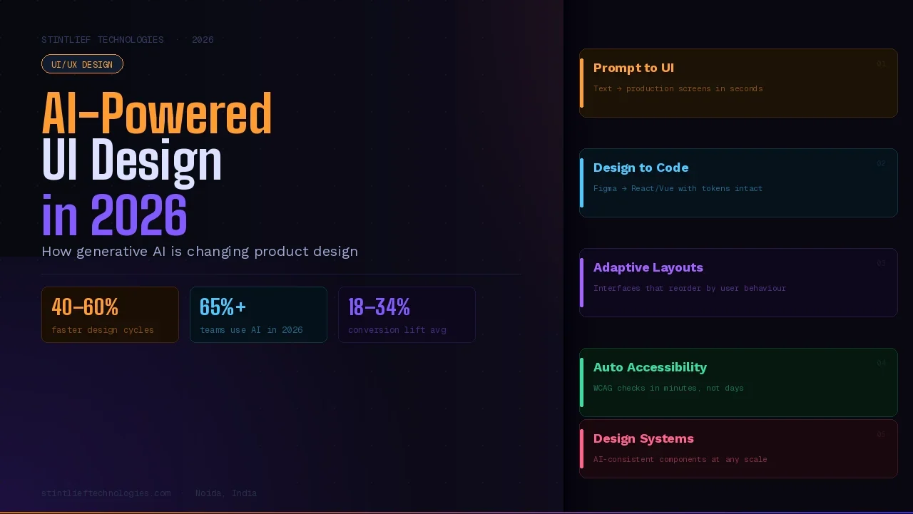 AI-powered UI design tools changing product design workflow in 2026 — Stintlief Technologies guide
